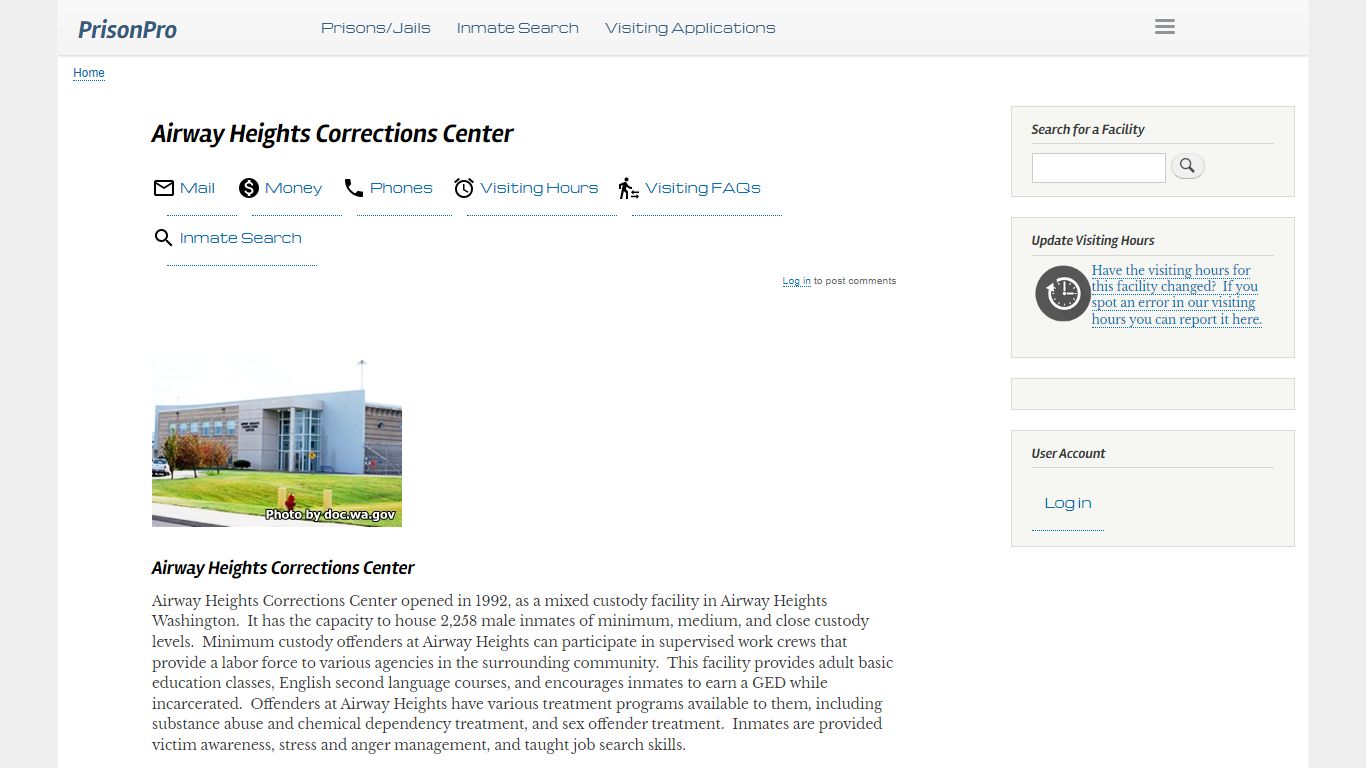 Airway Heights Corrections Center - PrisonPro