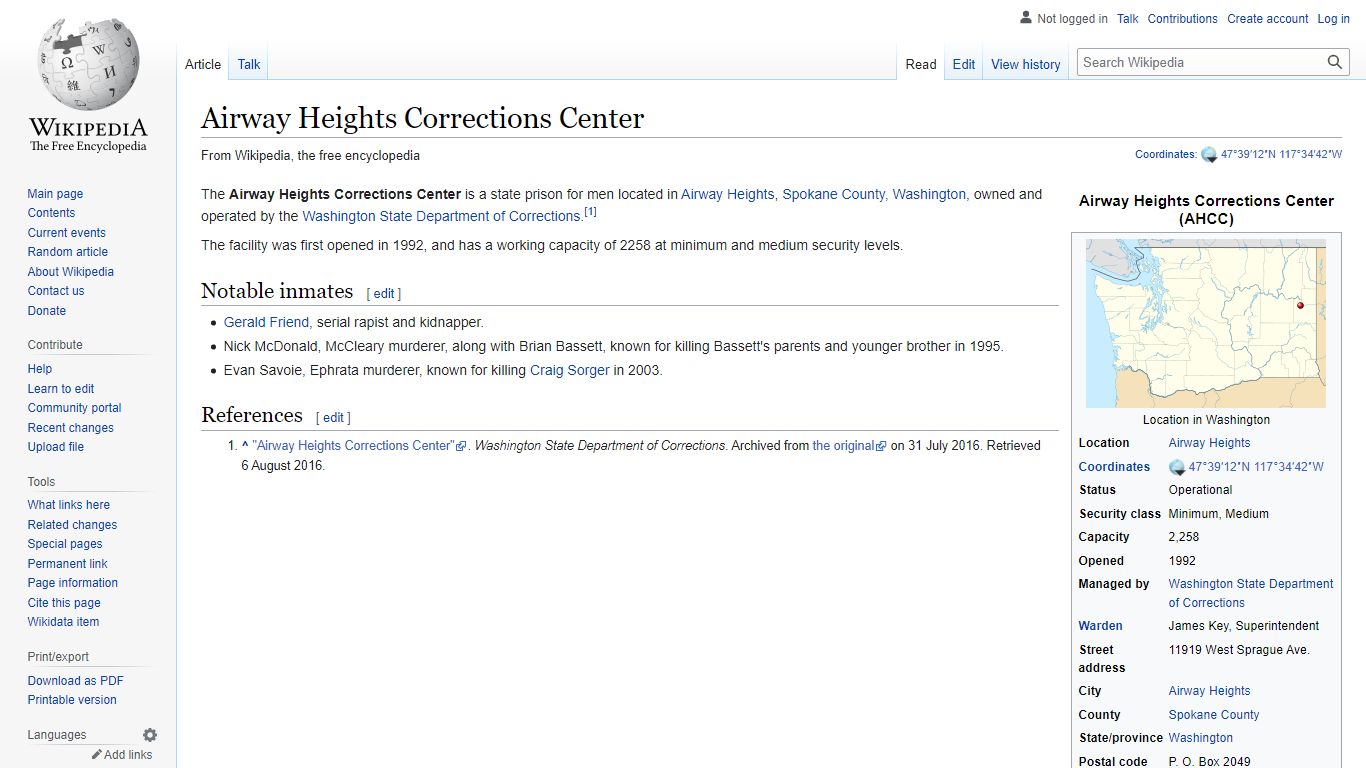 Airway Heights Corrections Center - Wikipedia